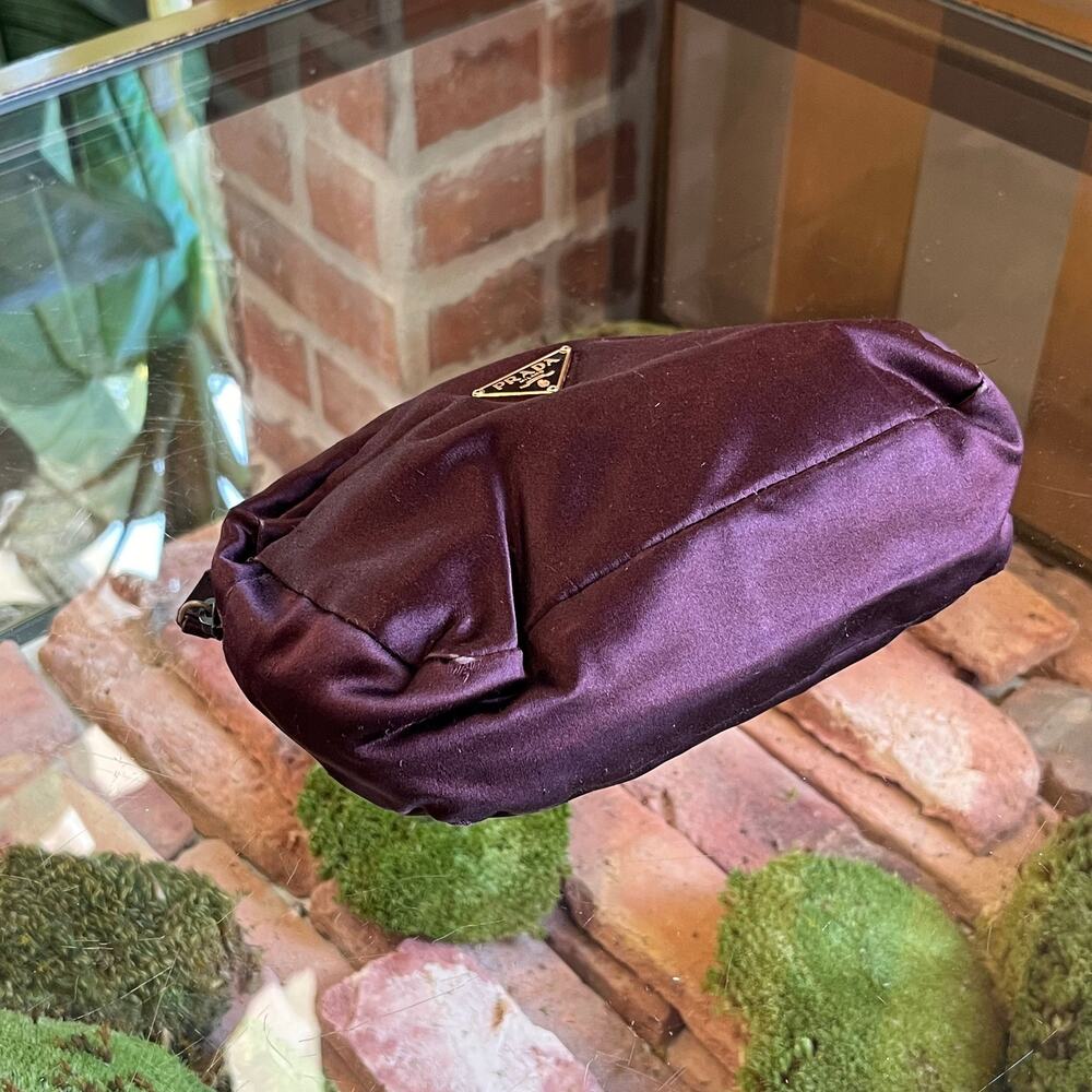 PRADA Purple Satin Pouch - Picture 3 of 11